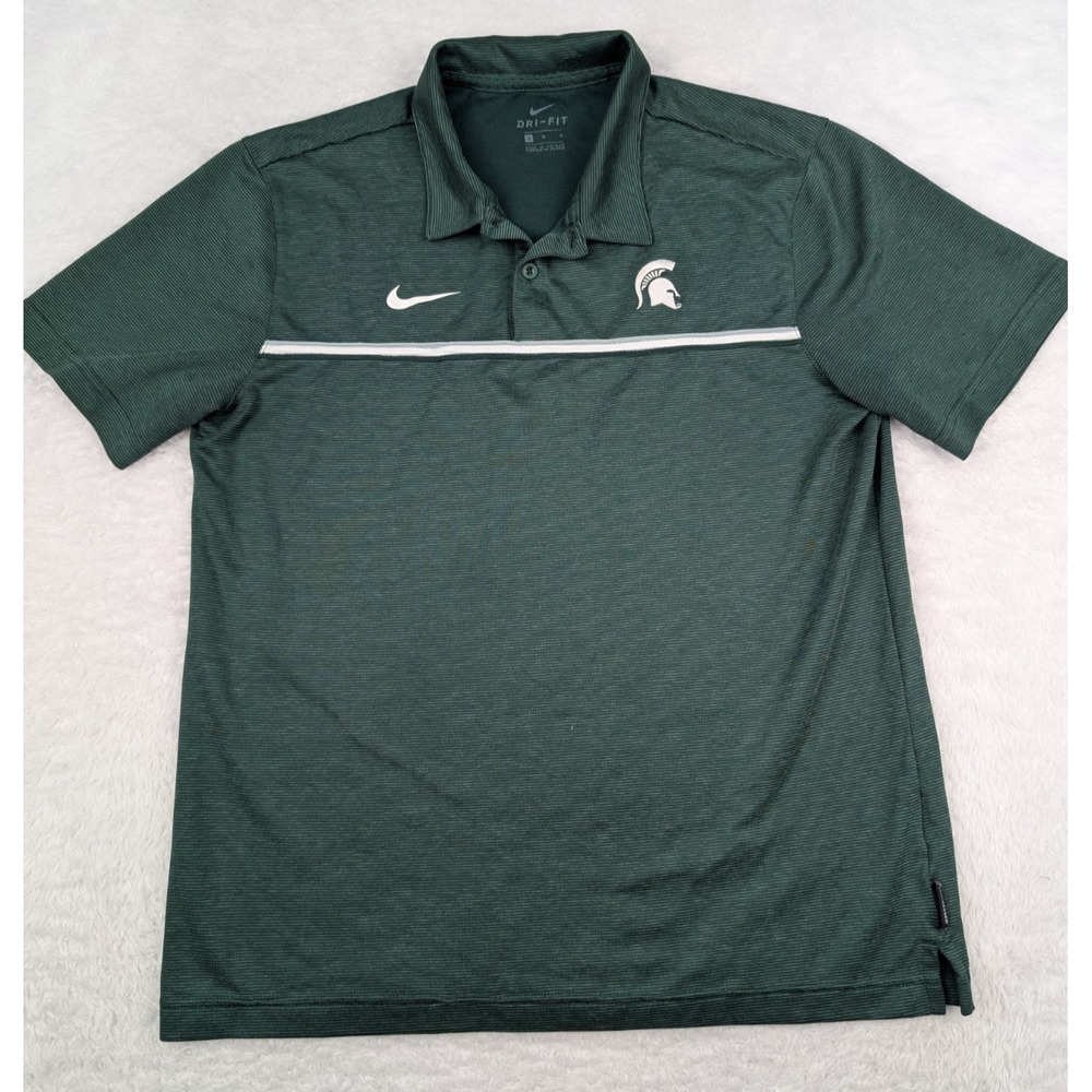 Nike Michigan State Spartans  Polo Shirt Men's M Green FIT On-Field Team